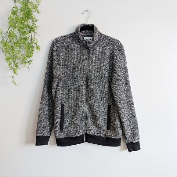 (Old Navy) Gray Black Sweater Jacket Zip Pockets M - Picture 1 of 7